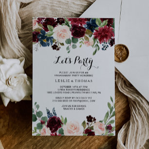 秋の素朴眩しいブルゴーニュレッツパーティー 招待状