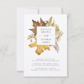 秋の素朴秋の結婚式すべて1つのQRコードベージュ色 招待状 (正面)