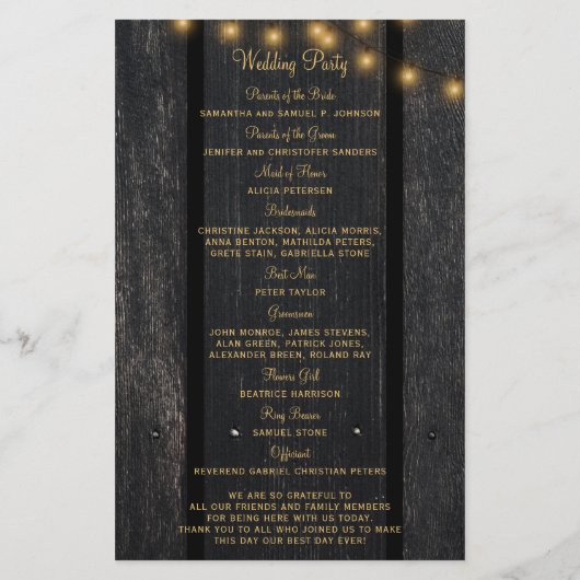 秋の素朴秋の結婚式式 (裏面)