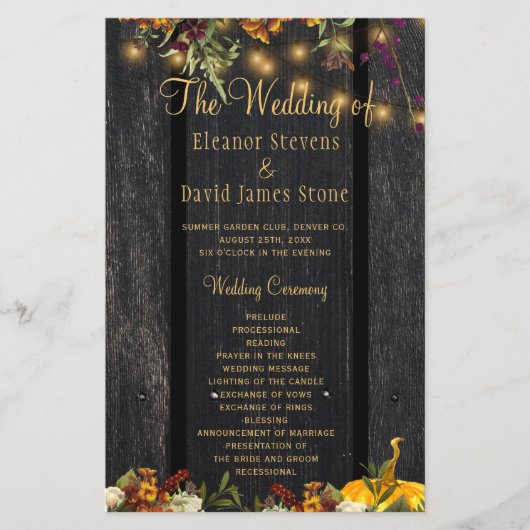 秋の素朴秋の結婚式式 (正面)