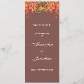 秋の素朴秋の結婚式計画 プログラム (正面)