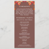 秋の素朴秋の結婚式計画 プログラム (裏面)