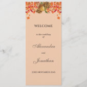 秋の素朴秋の結婚式計画 プログラム (正面)