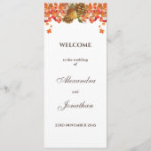 秋の素朴秋の結婚式計画 プログラム (正面)