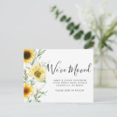 秋の素朴秋ひまわり引っ越しました移動 案内ポストカード (スタンド正面)