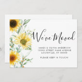 秋の素朴秋ひまわり引っ越しました移動 案内状 (正面/裏面)