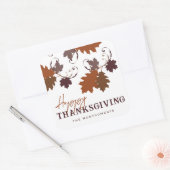 秋の素朴秋オーク葉ズハッピーサンクスギビング スクエアシール (封筒)