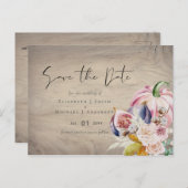 秋の素朴秋カボチャのイチジクの花結婚の数 ポストカード (正面/裏面)