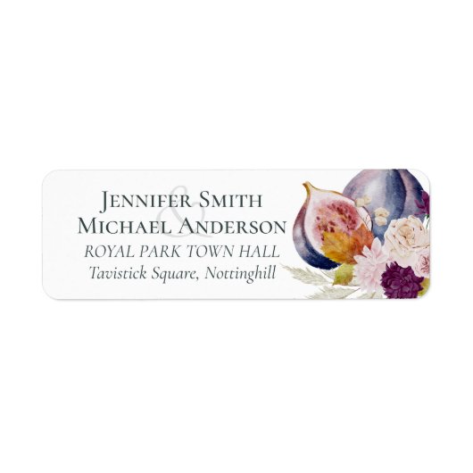 秋の素朴秋カボチャのイチジクの花結婚の数 ラベル (正面)