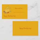 秋の素朴秋カボチャ色感謝祭 プレイスカード (正面/裏面)