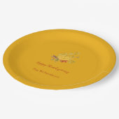 秋の素朴秋カボチャ色感謝祭 ペーパープレート (アングル)