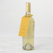 秋の素朴秋カボチャ色感謝祭 ボトルネックタグ (アングル)