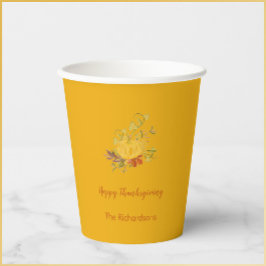 秋の素朴秋カボチャ色感謝祭 紙コップ