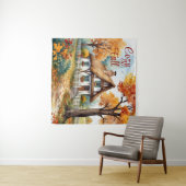 秋の素朴秋コテージ離れ タペストリー (インサイチュ(横))