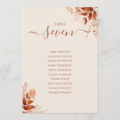 秋の素朴秋シーティングプランテーブル番号 (裏面)