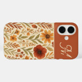 秋の素朴秋ビベス&フローラモノグラム Case-Mate iPhoneケース (裏面 (横))