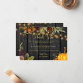 秋の素朴秋フローラウッドのバースディ感謝していザー ノートカード (正面/裏面インサイチュ)