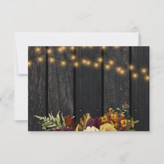 秋の素朴秋フローラウッドのバースディ感謝していザー ノートカード (裏面)