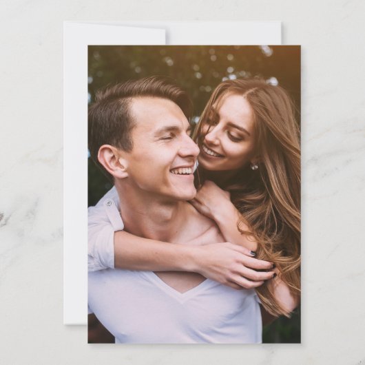 秋の素朴秋フローラハート結婚写真 招待状 (裏面)