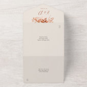 秋の素朴秋フローラボホ結婚ズ オールインワン招待状 (外側)
