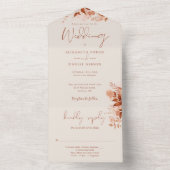 秋の素朴秋フローラボホ結婚ズ オールインワン招待状 (内側)