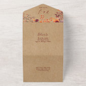 秋の素朴秋フローラ秋インラブ結婚ズ オールインワン招待状 (外側)