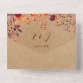 秋の素朴秋フローラ秋インラブ結婚ズ オールインワン招待状 (裏面)