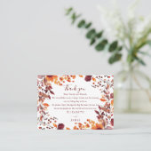 秋の素朴秋フローラ結婚の皆様 プレイスカード (スタンド正面)