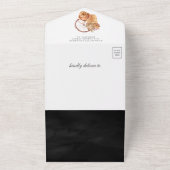 秋の素朴秋ボホパンプキンブラックベビーシャワー オールインワン招待状 (外側)