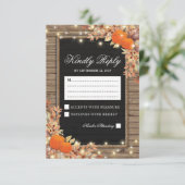 秋の素朴秋反応 |パンプキンウェディングRSVP 出欠カード (スタンド正面)