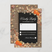 秋の素朴秋反応 |パンプキンウェディングRSVP 出欠カード (正面/裏面)