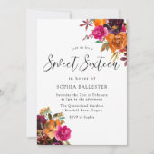 秋の素朴秋水の色のフローラ甘い16 招待状 (正面)