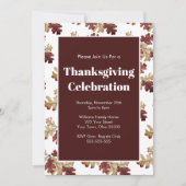 秋の素朴秋紅葉サンクスギビング 招待状 (正面)