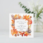 秋の素朴紅葉の感謝祭 招待状 (スタンド正面)