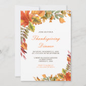 秋の素朴紅葉感謝祭パーティー 招待状 (正面)