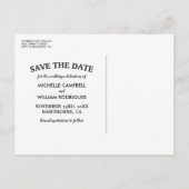 秋の素朴紅葉日付の保存 案内ポストカード (裏面)