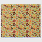 秋の素朴花シームレス秋誕生日ギフト ラッピングペーパー (フラット)