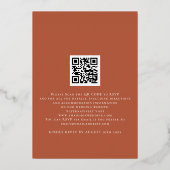 秋の素朴花模様テラ結婚コッタズグラム実在 箔招待状 (裏面)