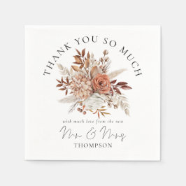 秋の素朴花模様新人夫人ありがとう スタンダードカクテルナプキン