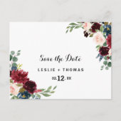 秋の素朴輝くブルゴーニュ日付を保存 ポストカード (正面)