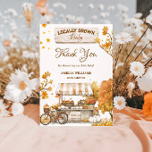 秋の素朴農家市場の赤ちゃんシャワー サンキューカード