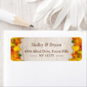 秋の素朴金ゴールドオレンジメープル葉ズ ラベル (インサイチュ)