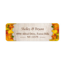 秋の素朴金ゴールドオレンジメープル葉ズ ラベル