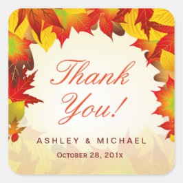 秋の素朴金ゴールドメープル紅葉 | サンキュー スクエアシール
