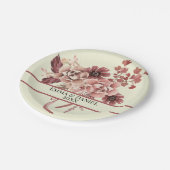 秋の素朴開花クリーム背景色 ペーパープレート (アングル)