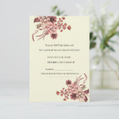 秋の素朴開花クリーム背景色 出欠カード (スタンド正面)