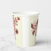 秋の素朴開花クリーム背景色 紙コップ (右)