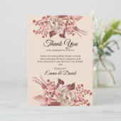 秋の素朴開花ライトベージュウォーター色 サンキューカード (スタンド正面)