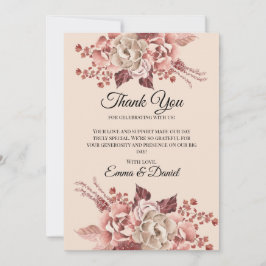 秋の素朴開花ライトベージュウォーター色 サンキューカード