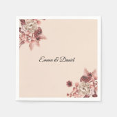 秋の素朴開花ライトベージュウォーター色 スタンダードカクテルナプキン (正面)